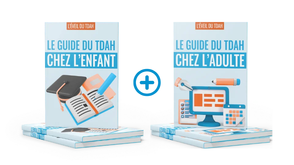 Mockup pack guide TDAH enfant et adulte - sans fond